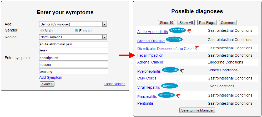 My Symptoms Checker Diagnosis